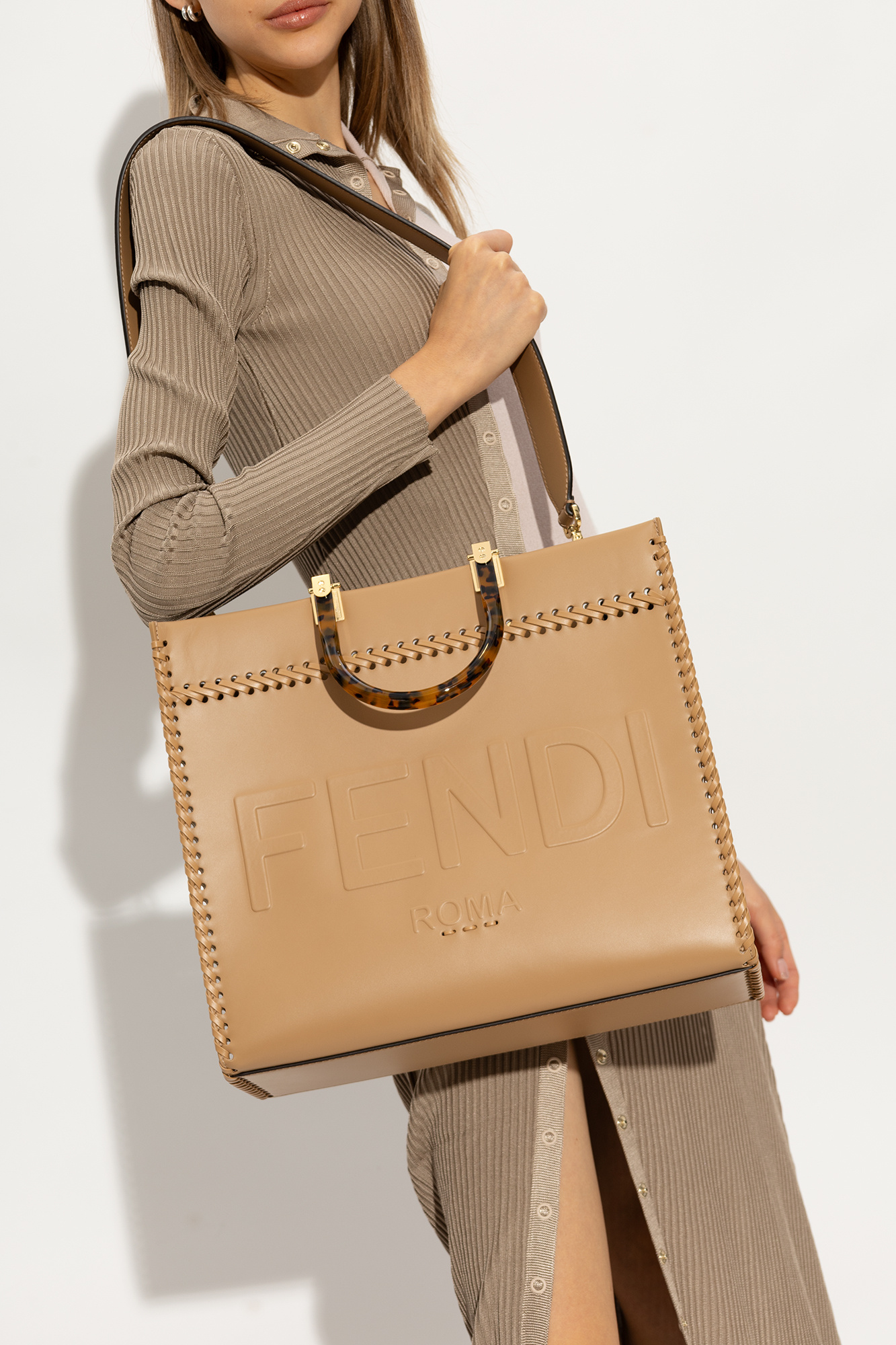 Beige Sunshine Medium shopper bag Fendi Vitkac Canada